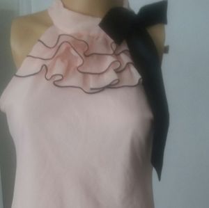 Pastel pink ruffle with ribbon Shirt